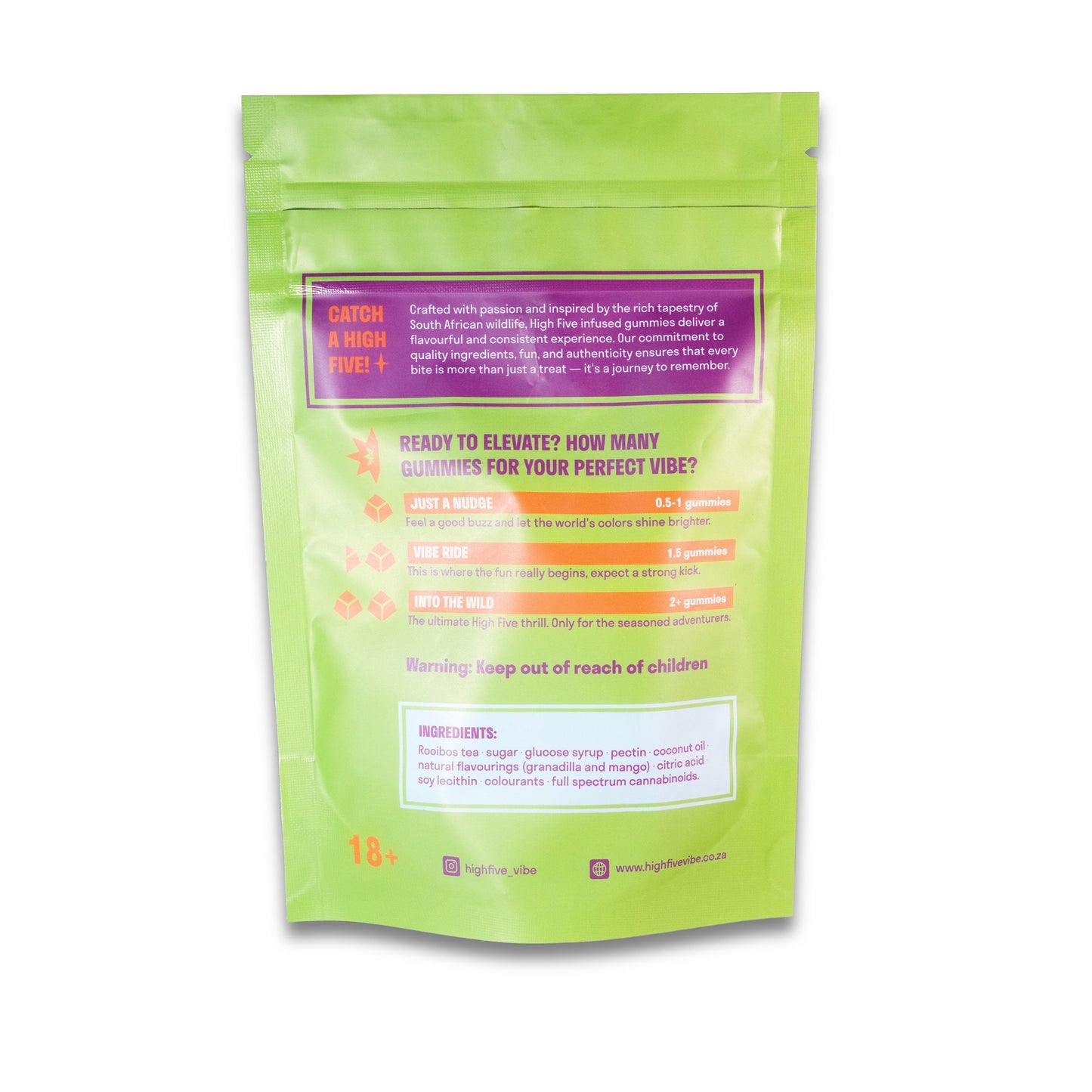 High Five Rooibos + Granadilla + Mango Gummies 100mg