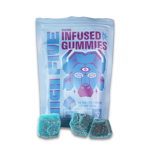 High Five Blueberry + Mint  Gummies 100mg